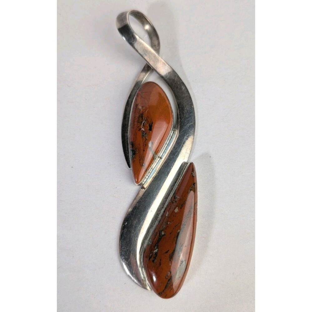 Vintage Desert Rose Trading 925 Sterling Silver Jasper Swirl Pendant Southwest